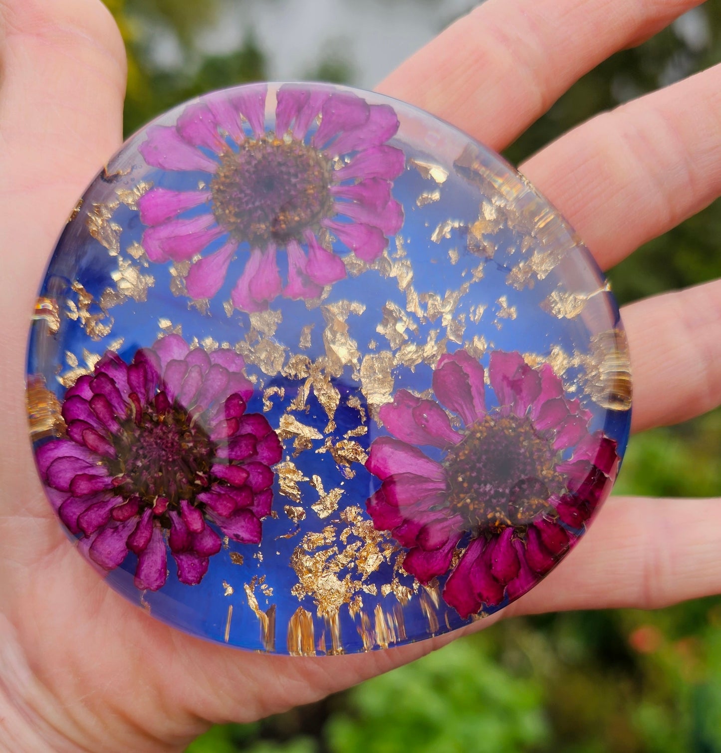 7. Resin Flower Zinnia Large Decoratives