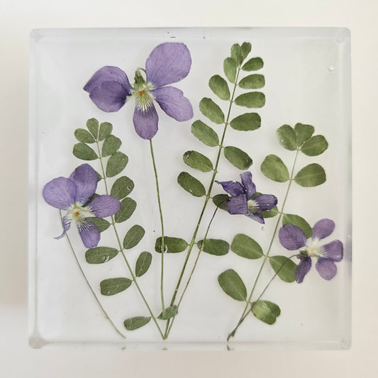 Violets Forever – 3D Resin Flower Shadow Box